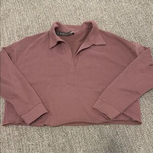 Vuori Mauve Collared cropped pullover